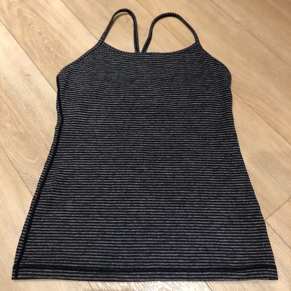 lululemon athletica Tops - Lululemon Tank Top 6 Black/Grey Stripes